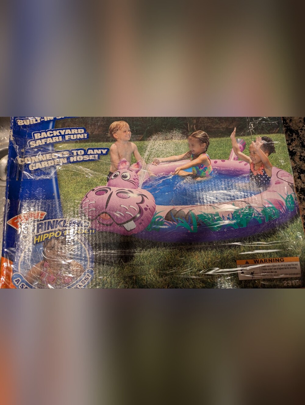 Kids Purple Hippo Splash Pool - Fun Inflatable Play Pool